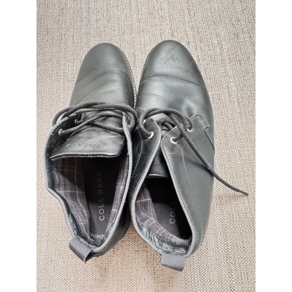 Cole Haan Mens Black Leather Water Resistant Chukka Boots C37597 Size 8.5 M